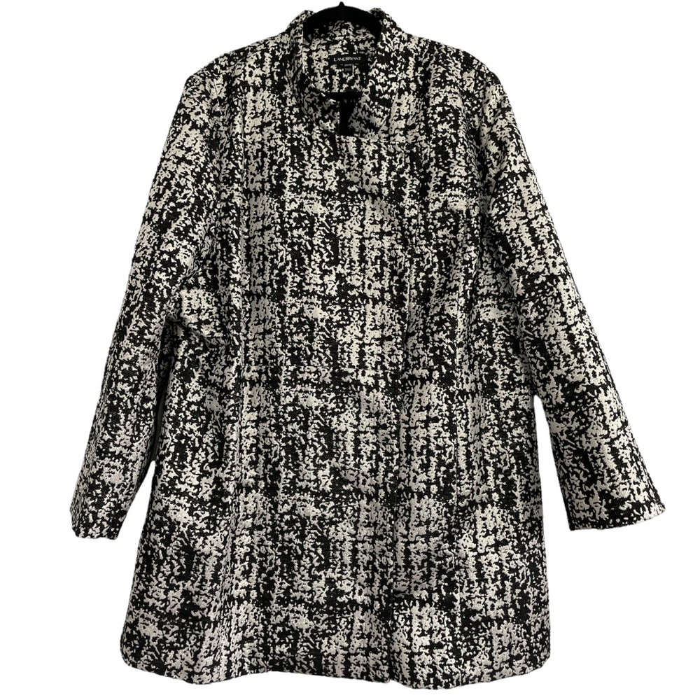 Lane Bryant Black and White Tweed Coat